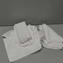 PLOYMONO White Heavy Duty Cloth Napkins - 17 x 17 Inch Solid Washable Polyester Dinner Napkins - Set of 8 Napkins with Hemmed Edges - Great for Weddings, Parties, Banquets, Dinner & More