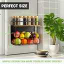 Haotao Magnetic Shelf for Fridge With Wood Lid,Fruit Vegetable Potato & Onion Organizers Storage Basket Bins For Refrigerator Kitchen Countertop Container