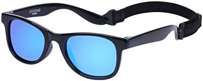 COCOSAND Kids Sunglasses with Strap Polarized Flexible Frame Soft Silicone Nose Pads for Toddler Boys Girls Ages 2-6