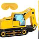Aoriher Construction Dump Truck Piata with Blindfold and Bat Construction Party Supplies Tractor Excavator Piata for Kids Truck Birthday Decor(Excavator)