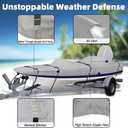 900D Bass Boat Cover - Trailerable Bass Tracker Boat Cover, Waterproof Bass Tracker Cover with Motor Cover Fits Bass Boat, V-Hull Tri-Hull Boat, 16-18.5' Long (Beam Width up to 98"), Grey