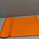 Silicone Tools Mat for Griddle Kitchen Cooking Baking Countertop-Side Shelf Spatula Mat with Drip Pad for Blackstone Weber Traeger Pit Boss Flat Top Grill Smoker- BBQ Accessories Gifts for Men(Orange)