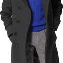 Ebifin Boys Notch Lapel Double Breasted Long Trench Coat Casual Classic Peacoat, Size  6 Year