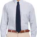 Izod Men's Dress Shirt Regular Fit Long Sleeve Wrinkle Free Stretch Button Down Collar, 16"-16.5" Neck 32"-33" Sleeve