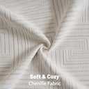 FUTEI Cream Decorative Throw Pillow Covers 16x16 Inch Set of 2,Soft Cozy Chenille Geometric Textured Cushion Case,Home Decor for Couch Bed Living Room