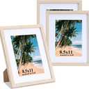 LYYYXGYP 8.5x11 Diploma Certificate Frame, Wooden Wall Mount and Tabletop Picture Frame Display 6x8 Photo with Mat or 8.5 x 11 Document Set of 3