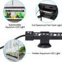 hygger 24/7 Mode Submersible Aquarium LED Light, Full Spectrum Hidden Fish Tank Light with 3 Rows Beads 7 Colors Auto On Off Sunrise-Daylight-Moonlight, Adjustable Timer Brightness