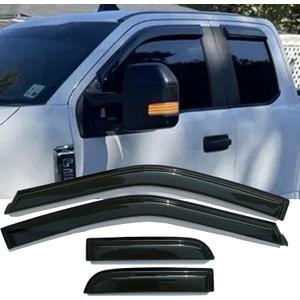 Window Visors Rain Guards for 15-24 Ford F-150 Extended Cab, for 17-24 Ford F-150 Raptor F-250 F-350 F-450, 17-22 F-550 SD Super Cab Side Window Deflectors Vent Visor Sun Shade