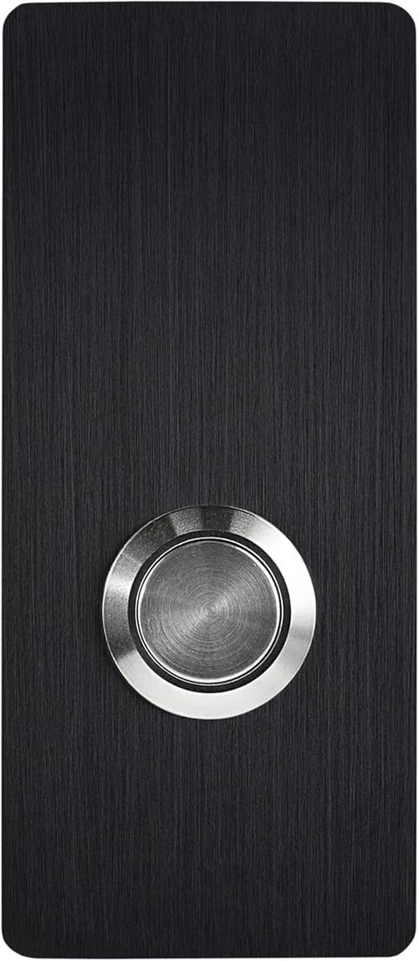 Model R7 Black Doorbells, R-Series Anodized Aluminum Doorbells 1.37 x 3.14 x 5/32