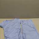 Women Set Pleated Short Sleeve Top Wide Leg Pants Loose Fit Matching Set Casual Lounge Travel Workwear Size S