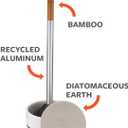 Full Circle Royal Plunge - Bathroom Toilet Plunger with Ceramic Holder and Instant-Dry Coating for Mold & Mildew Prevention, Easy to Clean & More Hygenic, White
