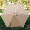 Blissun 7.5 ft Patio Umbrella, Yard Umbrella, Outdoor Market Umbrella with Push Button Tilt Crank (Tan)