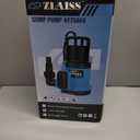 ZLAISS1HP Sump Pump Submersible - 3700 GPH Water Pump with Automatic Float Switch, Versatile For Clean Water, for Pool, Pond,Garden, Flooded Cellar, Aquarium and Irrigation, Medium, Blue, KF750AQ