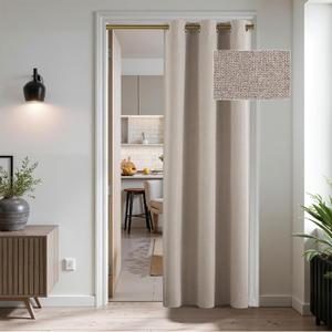 RYB HOME Blackout Doorway Curtain, Privacy Door Curtain for Closet, Thick Linen Thermal Insulated Room Darkening Grommets Drape for Front, Storage Room, Bedroom, Linen, W42 x L80, 1 Panel
