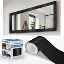 TIANLDD 27 FT Wood Grain Wallpaper Border, Removable Waterproof Mirror Border Peel and Stick,Bathroom Mirror Frame Border.(Black)
