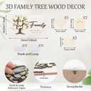 LHIUEM 3D Family Tree Names Tags,Personalized Family Tree Wooden Decor(7X14 Sign,DIY Grandkids Names for Grandparents Gifts,Unique Blended Gift for Families Thanksgiving Day Wedding