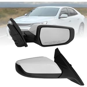 Passenger Side View Mirror Compatible With Chevy Malibu 2016-2021 3 Pins Manual Folding Non Heated Without Signal Light White