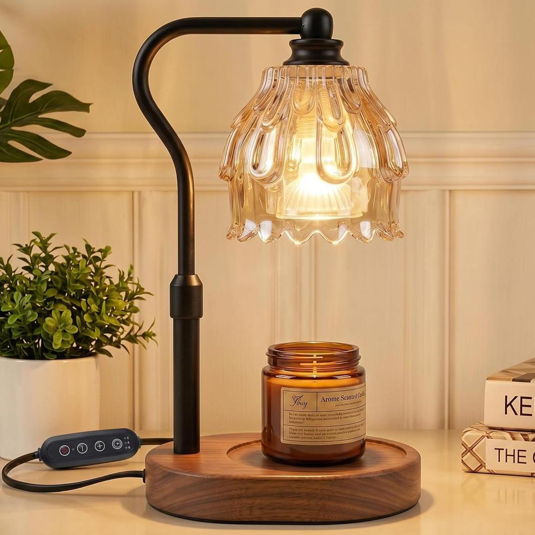 Candle Warmer Lamp with Timer and Wireless Remote Control, Dimmable Candle Warmer for Jar Candles, Height Adjustable Wax Melts Warmer, Mothers Day Birthday Gift for Women, House Warming New Home Decor