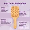 Goody Paddle Brush, Pink Sparkle, Bamboo Bristles for Ouchless Detangling, Tackles Tangles, Knots & Frizz, Use as a Detangler or Styling Brush For All Hair Types, Gift for Women & Girls