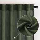 MIULEE Olive Green Linen Curtains 90 Inch Long for Bedroom Living Room, Soft Thick Linen Textured Window Drapes Semi Sheer Light Filtering Rod Pocket Back Tab Christmas Burlap Look, 2 Panels