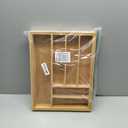 TIOPGHAD BambooSilverwareDrawerOrganizerKitchen, Expandable Utensil Holder Cutlery Tray Flatware Organization Adjustable Wood Tableware Dividers Storage (with Removable Knife Block)(Natural)