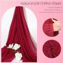 Wedding Arch Draping Fabric, 6.7 Yards Burgundy Sheer Curtains Wedding Decorations for Ceremony, Burgundy Chiffon Draping Fabric 29" x 20ft Backdrop