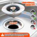 2 Pack Sink Drain Strainer - Sink Stopper, 3 in 1 Stainless Steel Kitchen Drain Plug with Deep Anti-Clog Basket and Odor-Blocking Seal, Pop-Up Design Fits Standard 3-1/2 Inch Sink