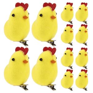 Hair Clips Alligator 12pcs Chick Hairpin Girl Hair Clips Animal Egg Decorating Easter Chicken Girl Headdress Hair Foam Yellow Cartoon Hairpin Festival Hair Accessories Party Props