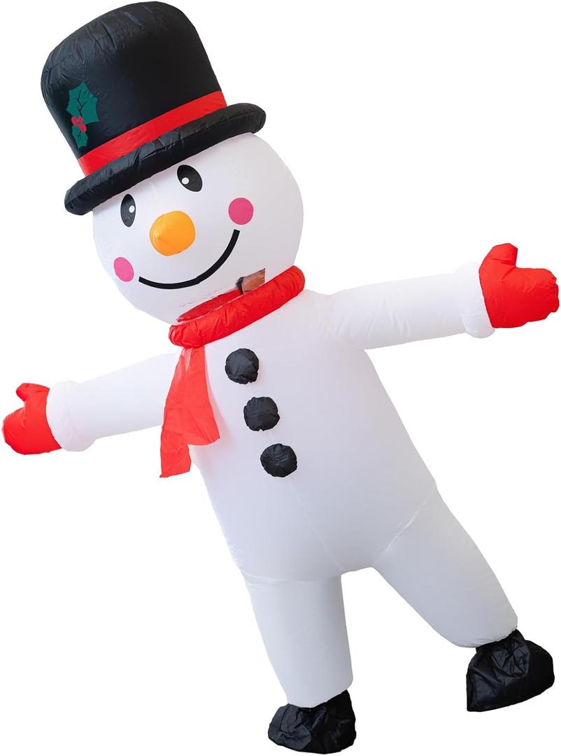 Christmas Inflatable Santa Costumes Blow Up Costumes for Men Women Adult for Holiday Party Carnival (Snow Man-3)