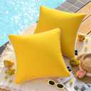 Phantoscope Pack of 2 Outdoor Waterproof Solid Throw Decorative Pillow Cover Decorative Square Outdoor Pillows Cushion Case Patio Pillows for Couch Tent Sunbrella (20''x20'', Yellow)