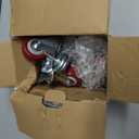 Finnhomy Swivel Caster Wheels 2 Inch Heavy Duty Threaded Stem Casters 1/4" - 20 x 1 with Brake Set of 4 for Wire Shelves Wheels PU Load Bearing 800 Lbs Anti-wear Smooth Casters, Red