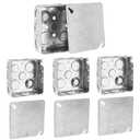 4" Square Electrical Box with Cover, 1-1/2" Deep Metal Electrical Box, Ten 1/2'' and Six 3/4'' Knockouts, Galvanized Steel, 21.0 Cu. in. Capacity Junction Box Metal