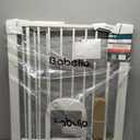 Babelio Baby Gate with Adjustable Cat Door,29-43" Auto Close Durable Pet door for Stairs,Doorways and House,Pressure Mounted,Easy Install,Effortless Walk Thru,White
