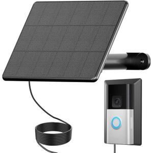 Solar Charger & Doorbell Mount for Latest USB-C Port Battery Doorbell, 6W Continuous Charging, Waterproof Adjustable Panel