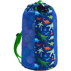 WAWSAM Dinasour Large Mesh Beach Bag for Kids, Kids Drawstring Beach Backpack for Boys, Tote Mesh Beach Toys Bag, Swim Pool Toys Balls Storage Bags Gym Bag, Beach Toy Shells Organizer