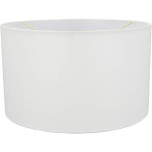 Aspen Creative 58326B UNO Construction Transitional Hardback Drum (Cylinder) Shape Lamp Shade in White, 17" Top x 17" Bottom x 10" Height