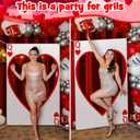 Frienda Casino Night Photo Booth Props Las Vegas Party Backdrop Decorations Set Large Hearts Poker Playing Card Photoshoot Red Heart Cutout Background for Birthday Party Photography Decorations