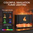 YALEDI Essential Oil Diffuser, Fireplace Flame Fire Oil Diffuser, 250ml Himalayan Salt Lamp Diffuser, Cool Mist Aromatherapy Humidifier with 7 Colors Light, Timer & Auto-Off for Home, Room (Black)