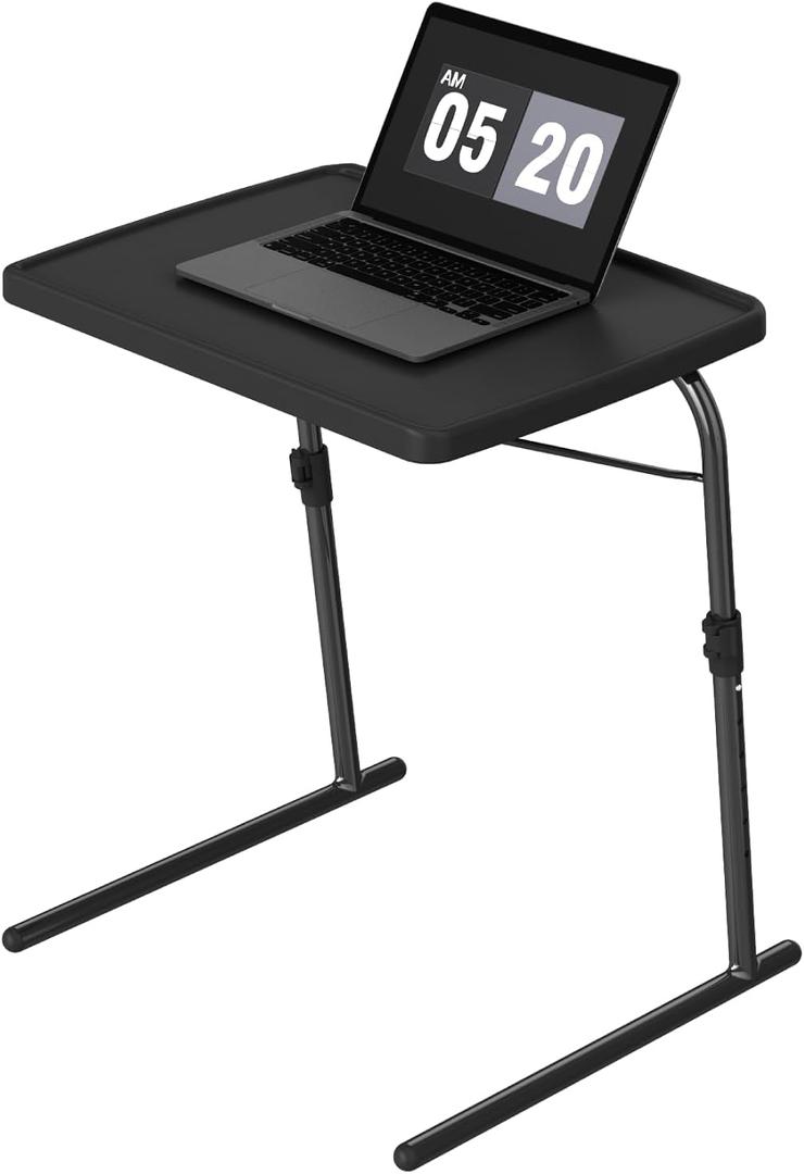 TV Tray Table, 16.9 x 22 x 29.1inch XL PRO Folding Dinner Table with 6 Height & 3 Tilt Angle Adjustments, Large Couch Desk for Working, Portable and Adjustable Laptop Desk for Sofa and Bed