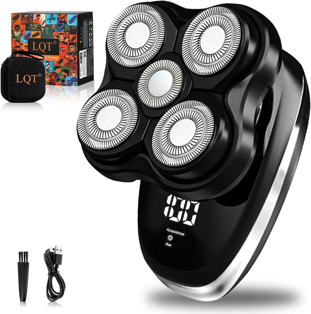 Head Shaver for Bald Men | Wet & Dry Electric Shaver with 5D Floating Head & Magnetic Blades | Rechargeable Razor with LED Display & 3-Second Safety Lock