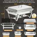 Chafing Dishes for Buffet 4 Pack, 9QT Chafing Dishes with 7 Multi-Size Food Pans, Stainless Steel Chafers and Buffet Warmers Sets, Food Warmers for Parties, Weddings, Birthday, Holiday Parties, Silver