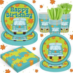 120 PCS Cartoon Dog Party Set Includes Plates Napkins Perfect for Puppy Celebrations Fall Baby Showers Dog Lovers 20 Guests