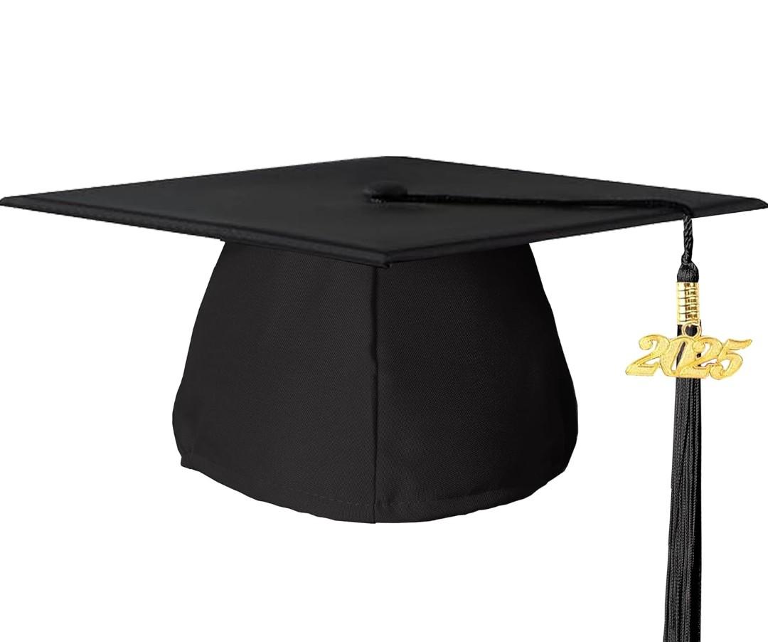 2025 FtyFty Unisex Adult Matte Graduation Cap with Tassel Year Charm  5 Pack