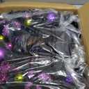Halloween Wreath for Front Door 26" Tinsel Black Witch Wreath with Hat Legs and Purple Pumpkin for Fall Autumn Indoor Window Door Thanksgiving Halloween Decorations
