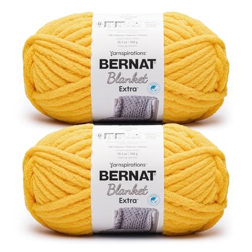 Bernat Blanket Extra - 2 Pack of 97 Yards/10.5 oz School Bus Yellow 100% Polyester Yarn