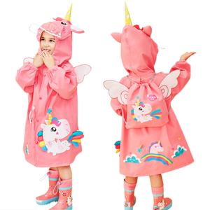 Kids Raincoat Boys Girls Toddler Rain Poncho Waterpoof Rain Jacket Children Cartoon Rainwear 4-6 Years (Unicorn)