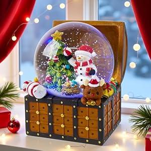 Christmas Snow Globe Lantern (Treasure Chest - Snowman)