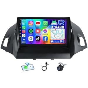 Car Radio for Ford Kuga 2013-2019: 4GB RAM+ 64G ROM 5G WiFi 9" 1280 * 800 Touch Screen Stereo, Wireless Carplay Android Auto Bluetooth GPS RDS DSP HiFi FM Mirror Link SWC Backup Camera Mic