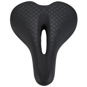 Black Faux Leather Middle Hollow Cycling Bicycle Sport Seat Saddle