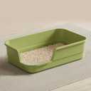 Extra Large Cat Litter Box with High Sides,Cats Boxes for Indoor Cats,Cat Litter Pan for Kitty,Litter Box with Low Entry,Easy to Clean,Anti-Splashing,23.6" x15.7" x5.9" (Green)